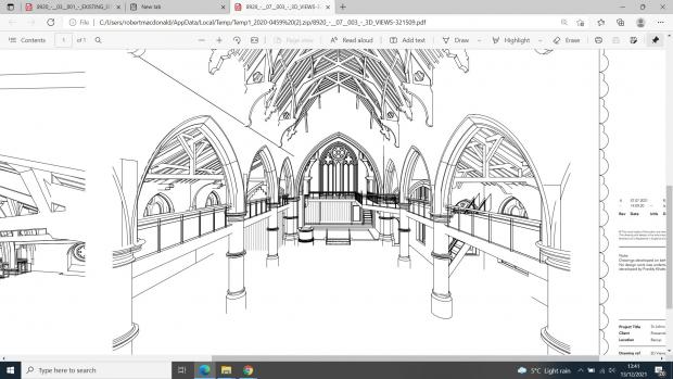 Lancashire Telegraph: Former St John Evangelist Church, Bacup.  Drawing: Buttress Architects Fall 2021. Screenshot (15)