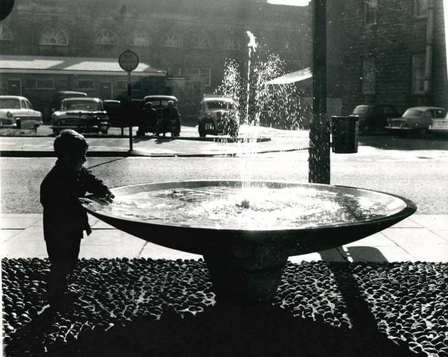 Accrington town centre fountains, 1963