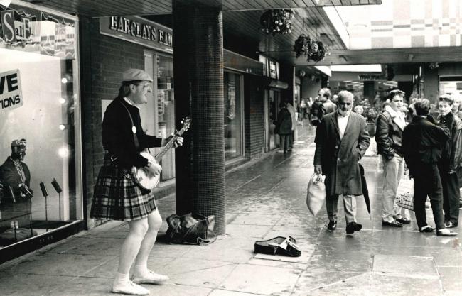 Busking in Burnley in 1988