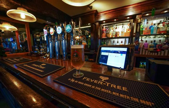 STRUGGLE: The bar at the Bull and Dog pub and restaurant in Ormskirk which has been hard hit by booking cancellations