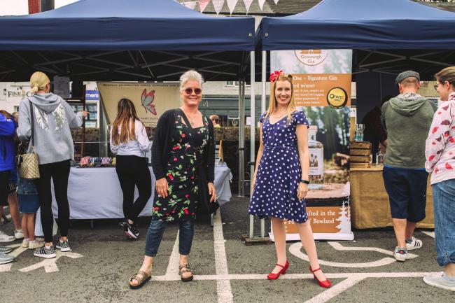 Laura Johnson, Craft Vintage Founder, with a singer at one of the previous Whalley Artisan Markets