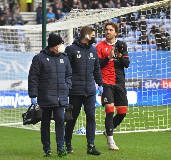 Sam Gallagher was forced off injured in the FA Cup defeat at Wigan Athletic