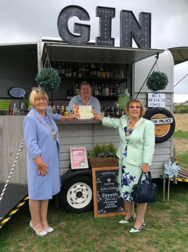 Lancashire Telegraph: Mellony being presented with best outdoor stall at Fleetwood food and drink festival (L-R) Mayor Councillor Marge Anderton, Mellony Baron and Mayoress Wendy Groves