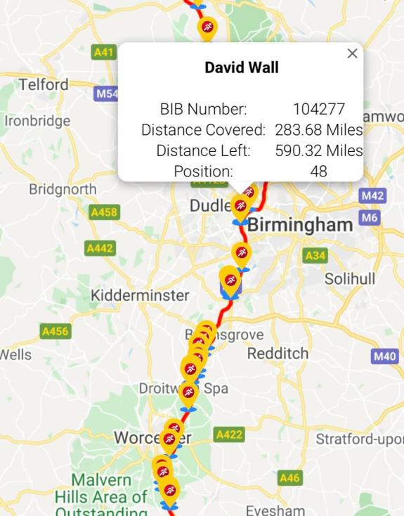 Lancashire Telegraph: David has walked 284 miles so far which would have placed him in Dudley on the actual Lands End to John O’Groats route Lancashire Telegraph: David has walked 284 miles so far which would have placed him in Dudley on the actual Lands End to John O’Groats route