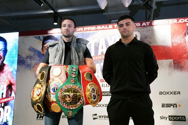BIG CHANCE: Jack Catterall (right) can't wait to step in to the ring with undisputed light-welter weight champion Josh Taylor (left) at the OVO Hydro Arena in Glasgow tomorrow night