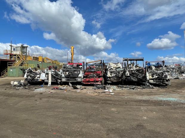 Lancashire Telegraph: Seven lorries were crushed by The Joint Unit for Waste Crime 