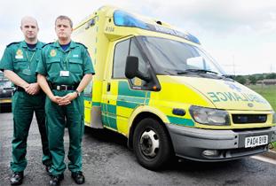 PAIN: Operations manager Ian Barton and sector manager Ian Walmsley are fed up with vandalism at their ambulance station