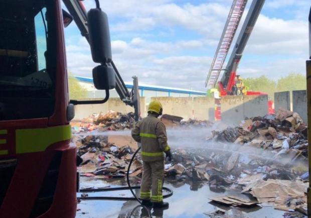 Lancashire Telegraph: Fire crews were called to Whitebirk Industrial Estate on Wednesday evening. Photo credit: Lancashire Fire and Rescue