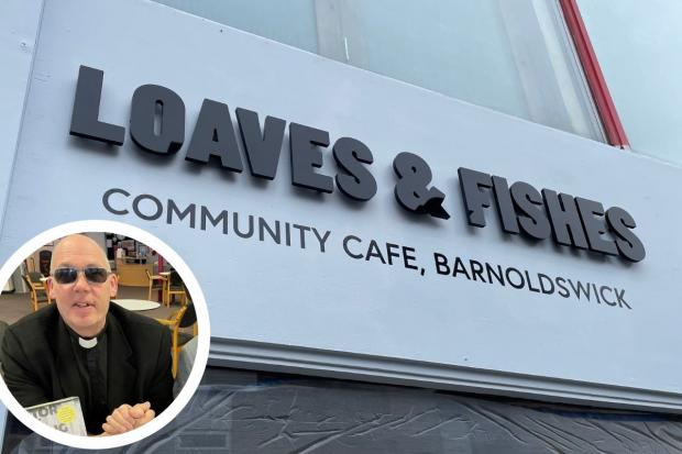 Loaves and Fishes will be opening on Church Street in Barnoldswick. Inset is Pastor Mick