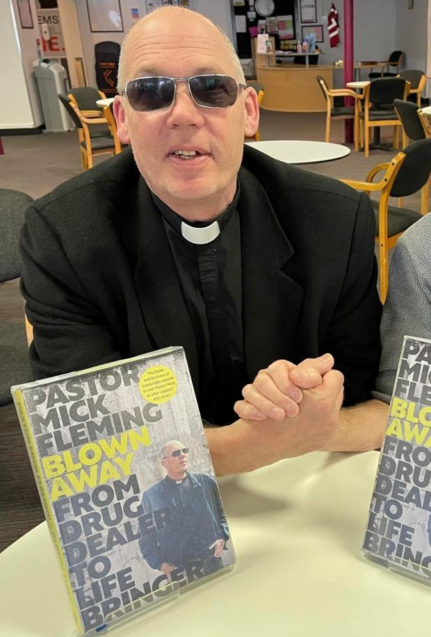 Lancashire Telegraph: Pastor Mick Fleming with book 'Blown Away: From Drug Dealer to Life Bringer’ 