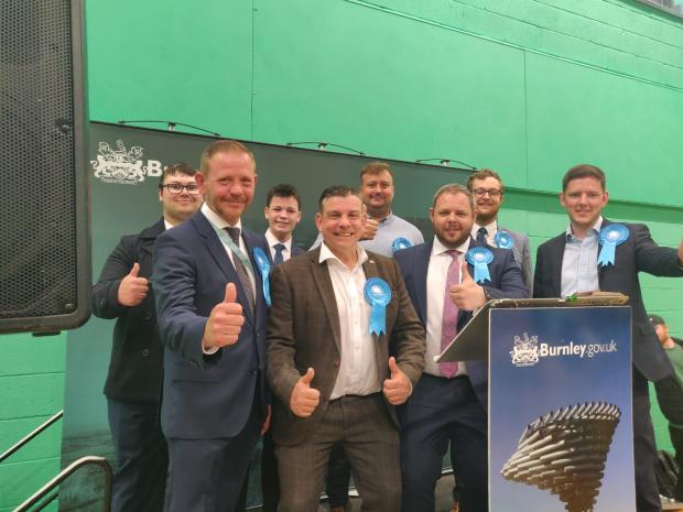 Lancashire Telegraph: The Conservative party including new councillor Jamie McGowan (R front) and MP Anthony Higginbotham