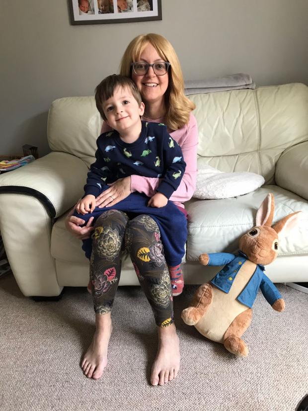 Lancashire Telegraph: Louise Child, 40, with Charlie, 3.
