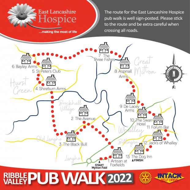 Lancashire Telegraph: A map of this year's route