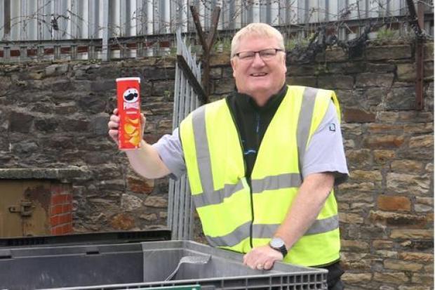Blackburn with Darwen Council environment boss Cllr Jim Smith tests the new recycling system