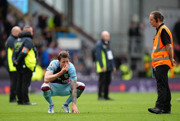Lancashire Telegraph: Wout Weghorst after Burnley's relegation on Sunday. Pic: PA