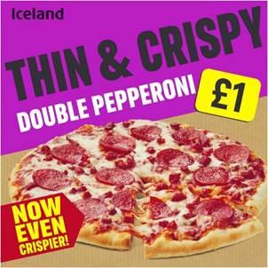 Lancashire Telegraph: Thin and Crispy Double Pepperoni Pizza. Credit: Iceland