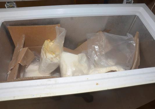 Lancashire Telegraph: The blocks of drugs in the chest freezer