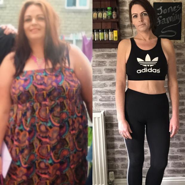 Lancashire Telegraph: Melanie Jones before and after 12 stone weight loss
