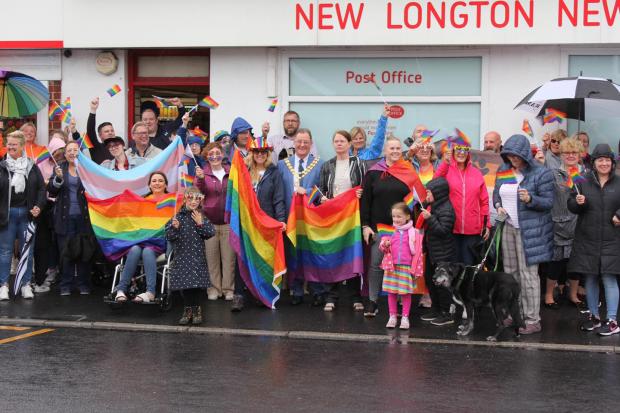 Lancashire Telegraph: Community rally outside New Longton Post Office and Convenience Store, near Preston