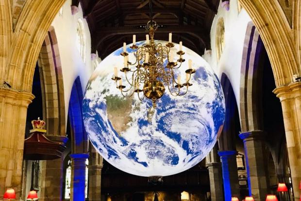 A spectacular planet Earth sculpture is on display at Lancaster Priory. Photo: Jon Slater