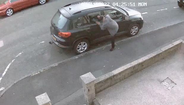 Lancashire Telegraph: CCTV shows a man vandalising a car in Great Harwood