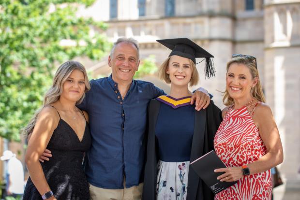 Lancashire Telegraph: Laura Nuttall with her family on her University of Manchester graduation