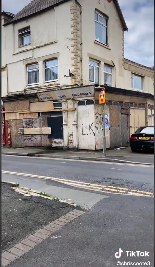 Lancashire Telegraph: A boarded up building in Blackpool as featured in the TikTok video. (Credit: Chris Coote)