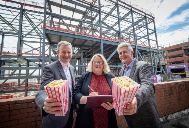 Lancashire Telegraph: David King, IMAX, Cllr Lynn Williams, Leader of Blackpool Council, John Sullivan, Backlot Cinema