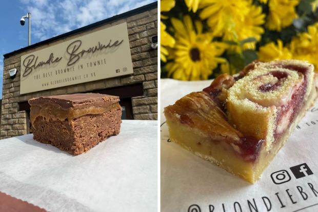 Lancashire Telegraph: A brownie and jam roly poly blondie