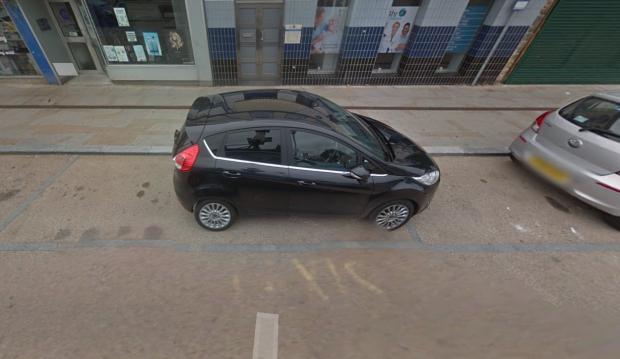 Lancashire Telegraph: Google street view of the taxi sign (2019).