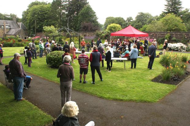 Lancashire Telegraph: The Green Flag Celebration Party in the Rose Garden at Stubbylee Park, Bacup.