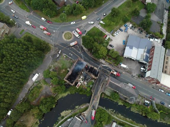 Lancashire Telegraph: Derelict building in Accrington. Photo credit to Lancashire Fire and Rescue Service Drone Lancashire Telegraph: Derelict building in Accrington. Photo credit to Lancashire Fire and Rescue Service Drone