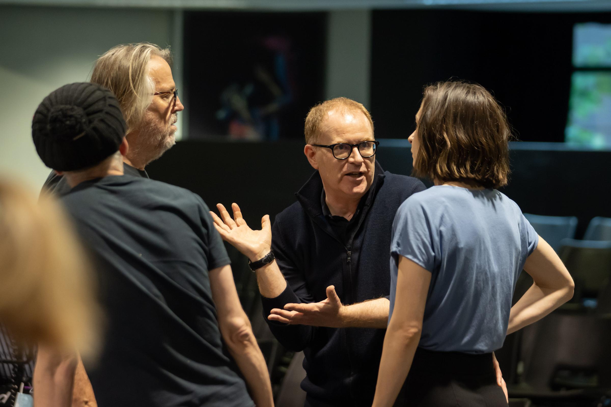 Conor McPherson (centre) during rehearsals for Girl From The North Country (Picture: Johan Persson)