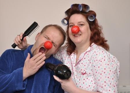Staff from Design hair salon in Darwen wear PJs for the day for Comic Relief.