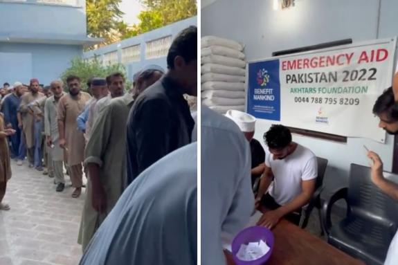 Lancashire Telegraph: Councillor Akhtar was visiting an aid centre which was being being funded by local donations Lancashire Telegraph: Councillor Akhtar was visiting an aid centre which was being being funded by local donations