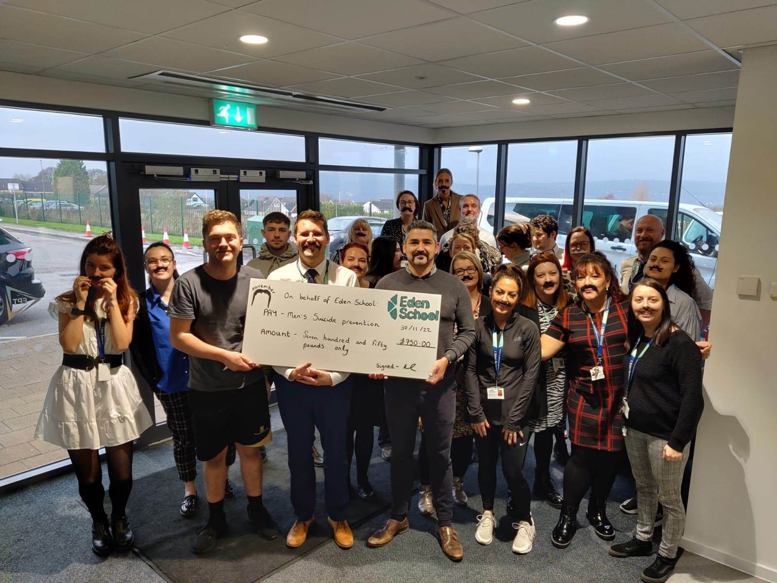 Staff at Eden School Blackburn raise money by taking part in Movember