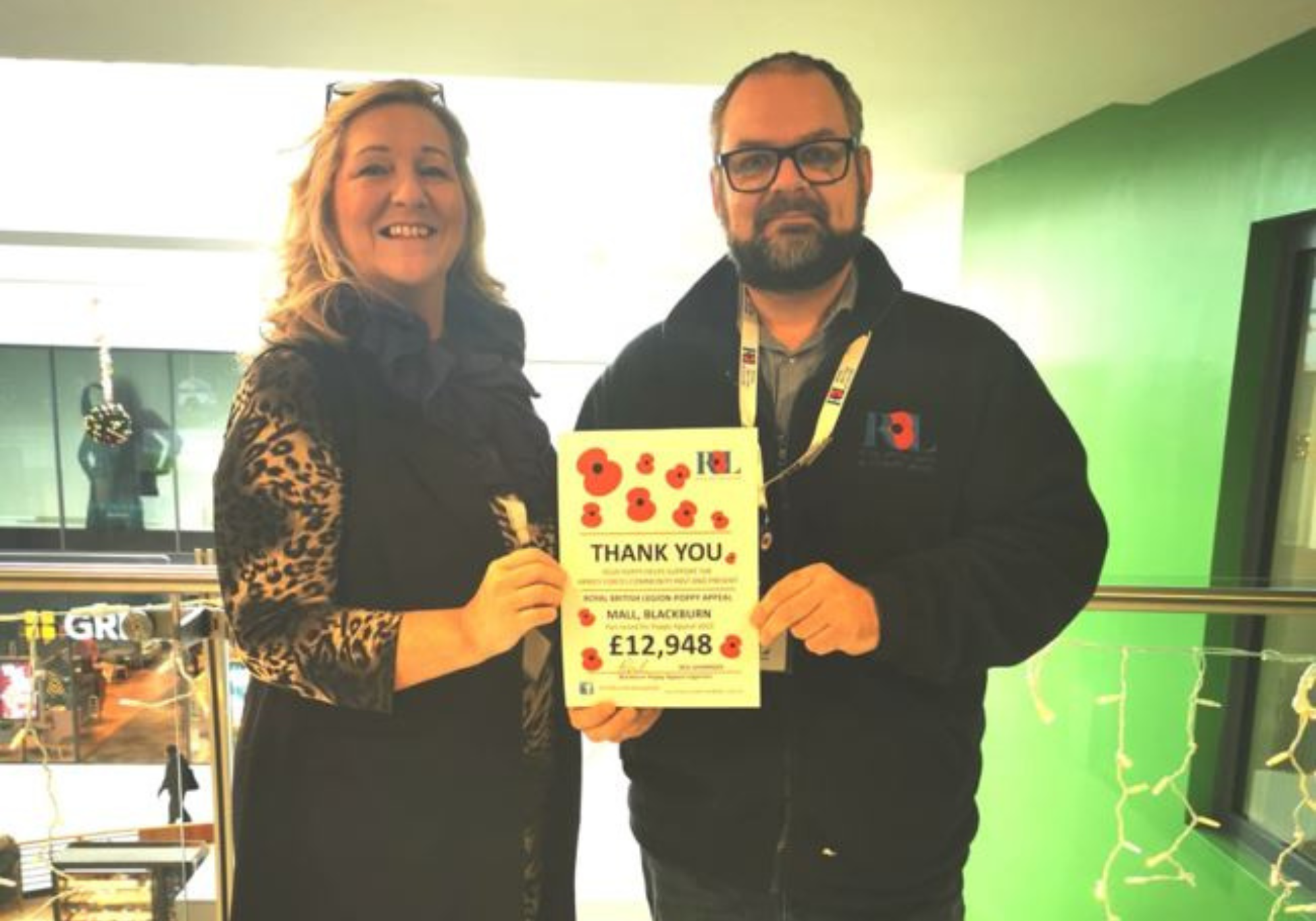 Poppy Appeal receives highest record donation from The Mall Blackburn