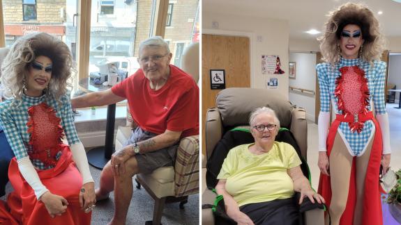 Lancashire Telegraph: Miss Cherri-Ayd with Pendle Brook Care Home residents Lancashire Telegraph: Miss Cherri-Ayd with Pendle Brook Care Home residents