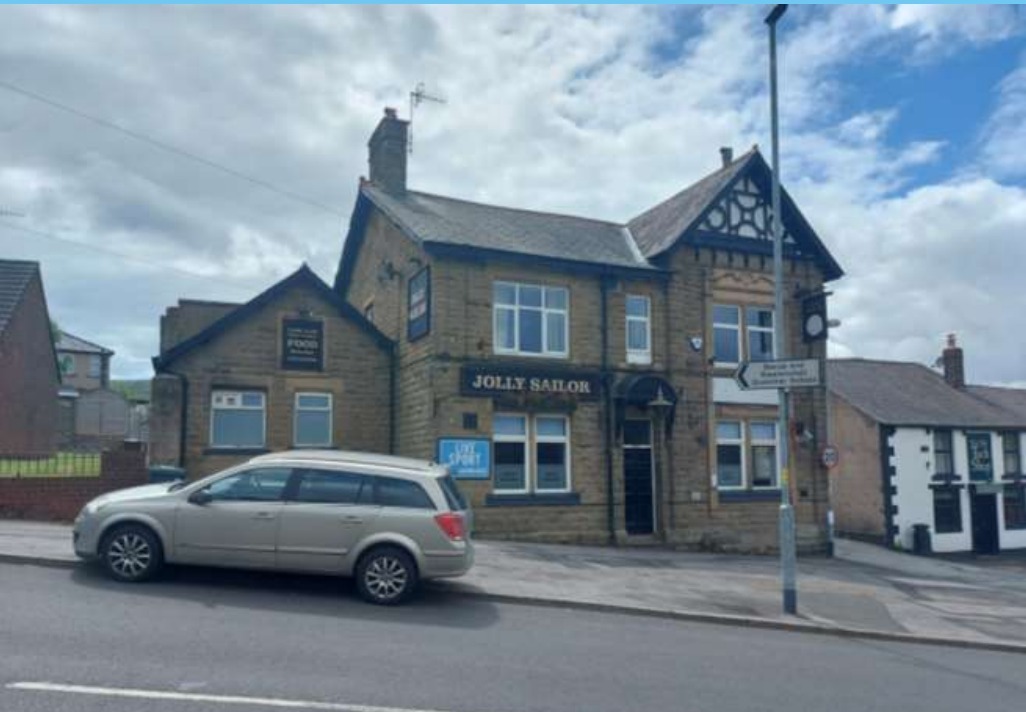 Jolly Sailor pub at Waterfoot, Rossendale. Change of use to four flats. Image linked to Rossendale Council planning. LDRS partner approved. 