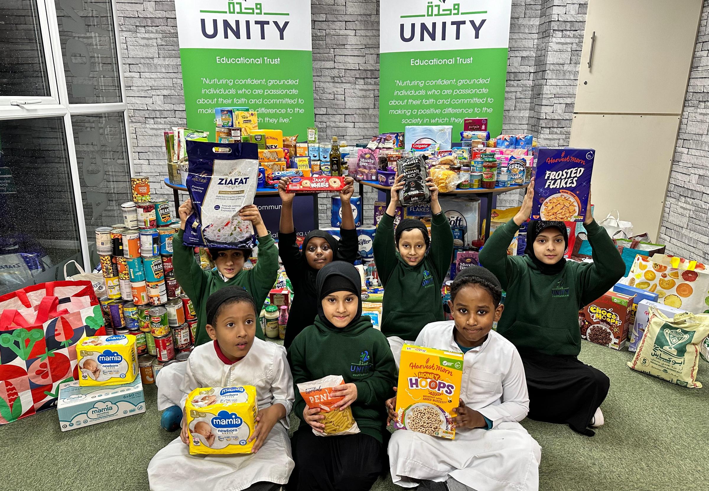 Madrassah pupils donate mountain of goods to foodbank - Vimarsana News