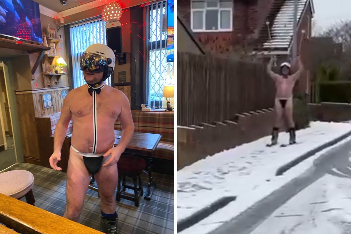 Man spotted skiing 'naked' around Padiham for charity - Vimarsana News