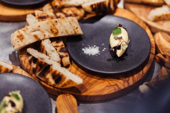 Lancashire Telegraph: Fermented potato flat bread, combined with organic yoghurt, flour, and salt before cooking on a wood fired oven and finished with their own cultured butter. Lancashire Telegraph: Fermented potato flat bread, combined with organic yoghurt, flour, and salt before cooking on a wood fired oven and finished with their own cultured butter.