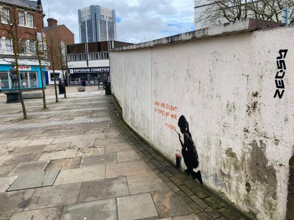 Lancashire Telegraph: The Zedsy painting in the town Lancashire Telegraph: The Zedsy painting in the town