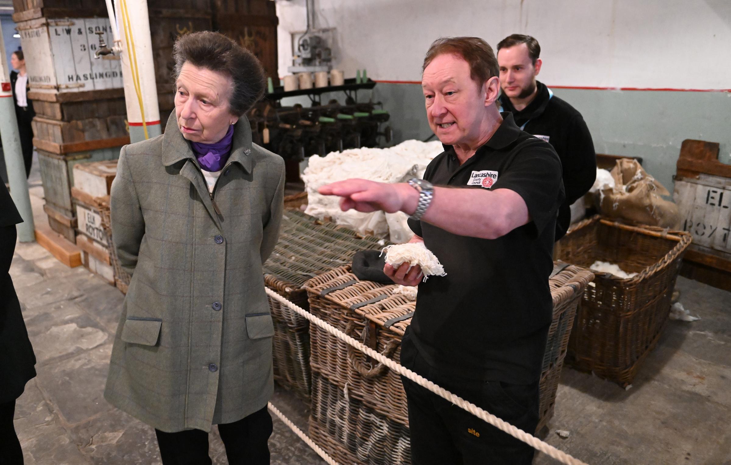 Princess Anne's tour of Helmshore Mills Textile Museum in Rossendale - Vimarsana News