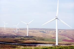 IMPOSING The turbines will be similar in size to these at Scout Moor, Rossendale
