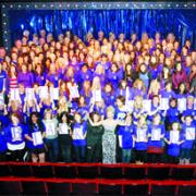STAGE STAR: The group from Westholme School stayed on after the matinee performance to have photos taken with Diana