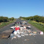 Belthorn Road had to be closed due to the fly-tipping