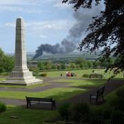 The fire can be seen from Great Harwood Memorial Park