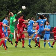 Action from Prestwich Heys against Padiham on Saturday. Picture: Beth Lee