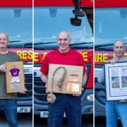 (L-R) Firefighter Alan Butterworth, watch manager Tony Keane and firefighter Neil Cameron. Photo Credit: Twitter / Darwen Fire